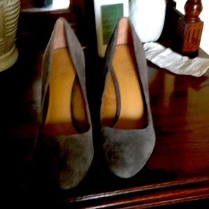 Franco Sarto.  Grey suede pumps.  With 1 time excellent condition. Size 8.5